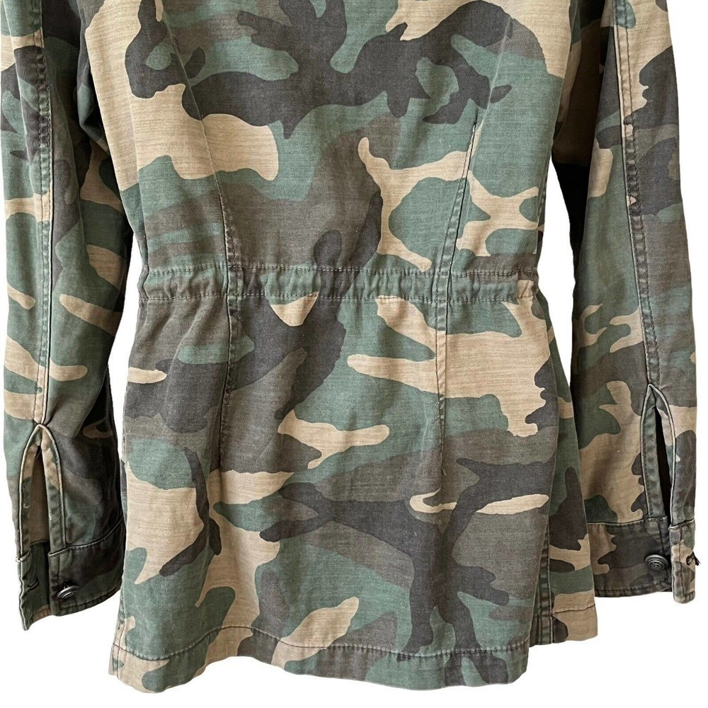 ๐
บFREE People Not Your Brothers Faded Green Camo Print Surplus Shacket Jacket XS - Picture 9 of 14